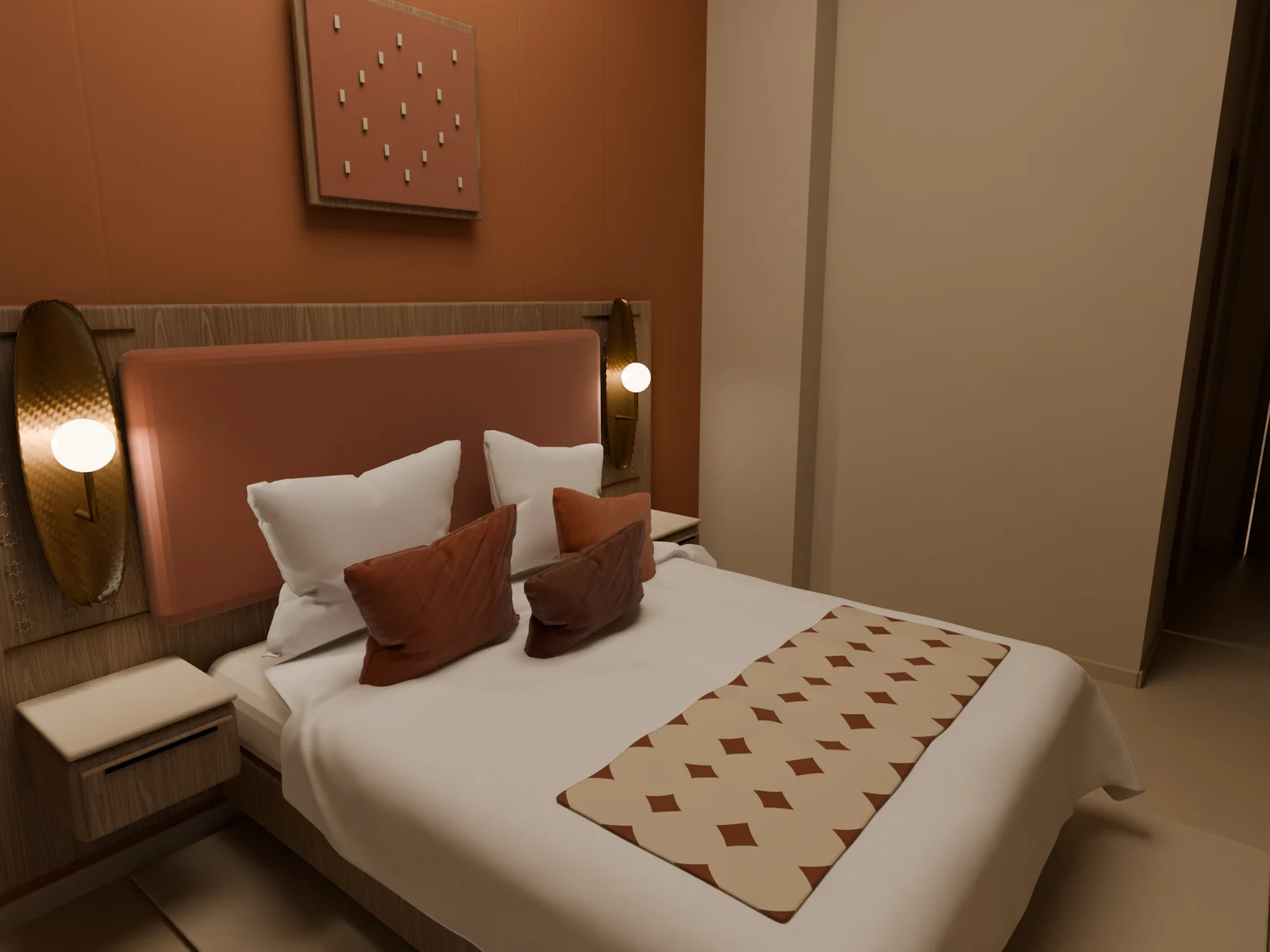 Dormitorio de la propuesta TIERRA