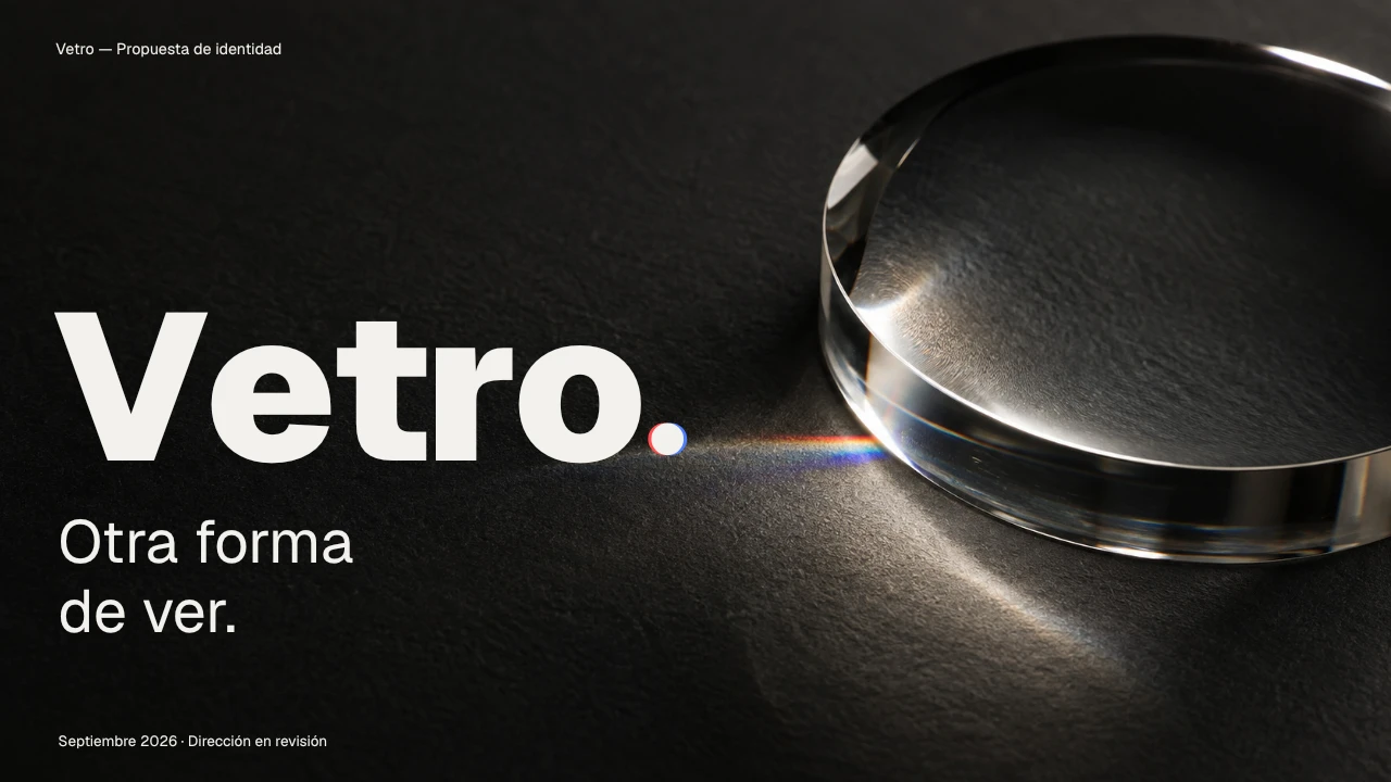 Portada de la presentación de identidad de Vetro